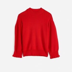 Madewell Merino Wool Ruffle Mockneck Sweater